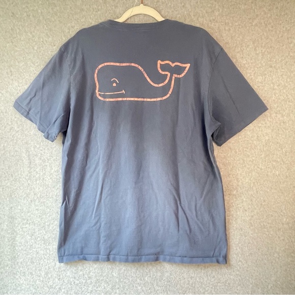 Mens Vineyard Vines Gray T-Shirt with Pink Whale Logo Beach Coastal sz. L #WW - Picture 1 of 7